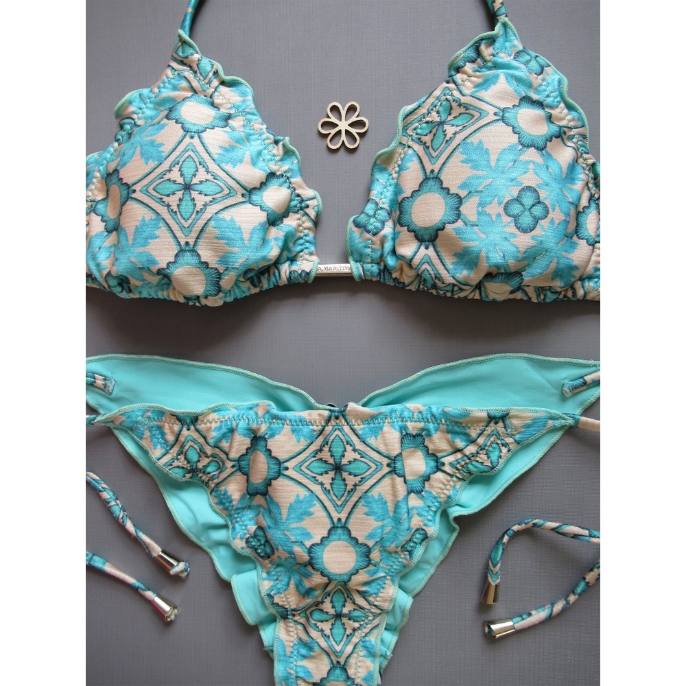 Cia Maritima Turquoise Casablanca Ruched Bikini
